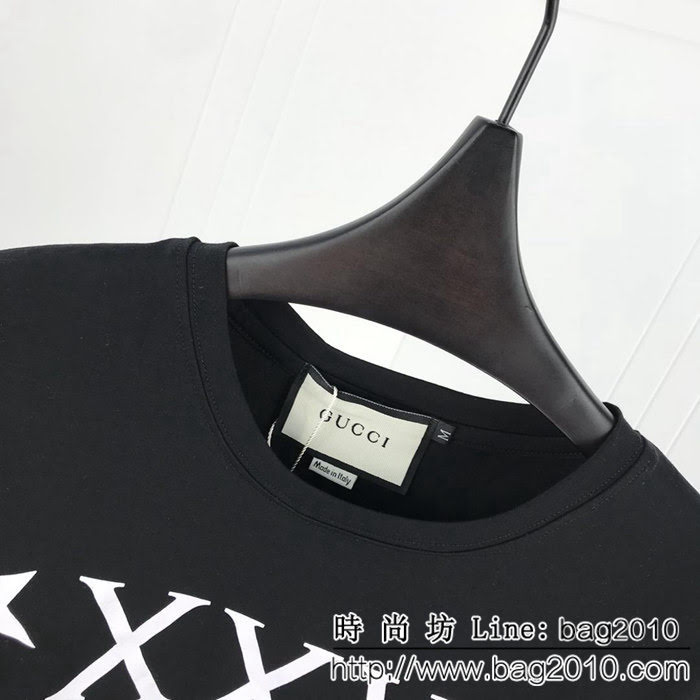 Gucci古奇 19ss新款短袖 xxv系列logo 採用絲光面料 三標齊全男女同款 ydi2272